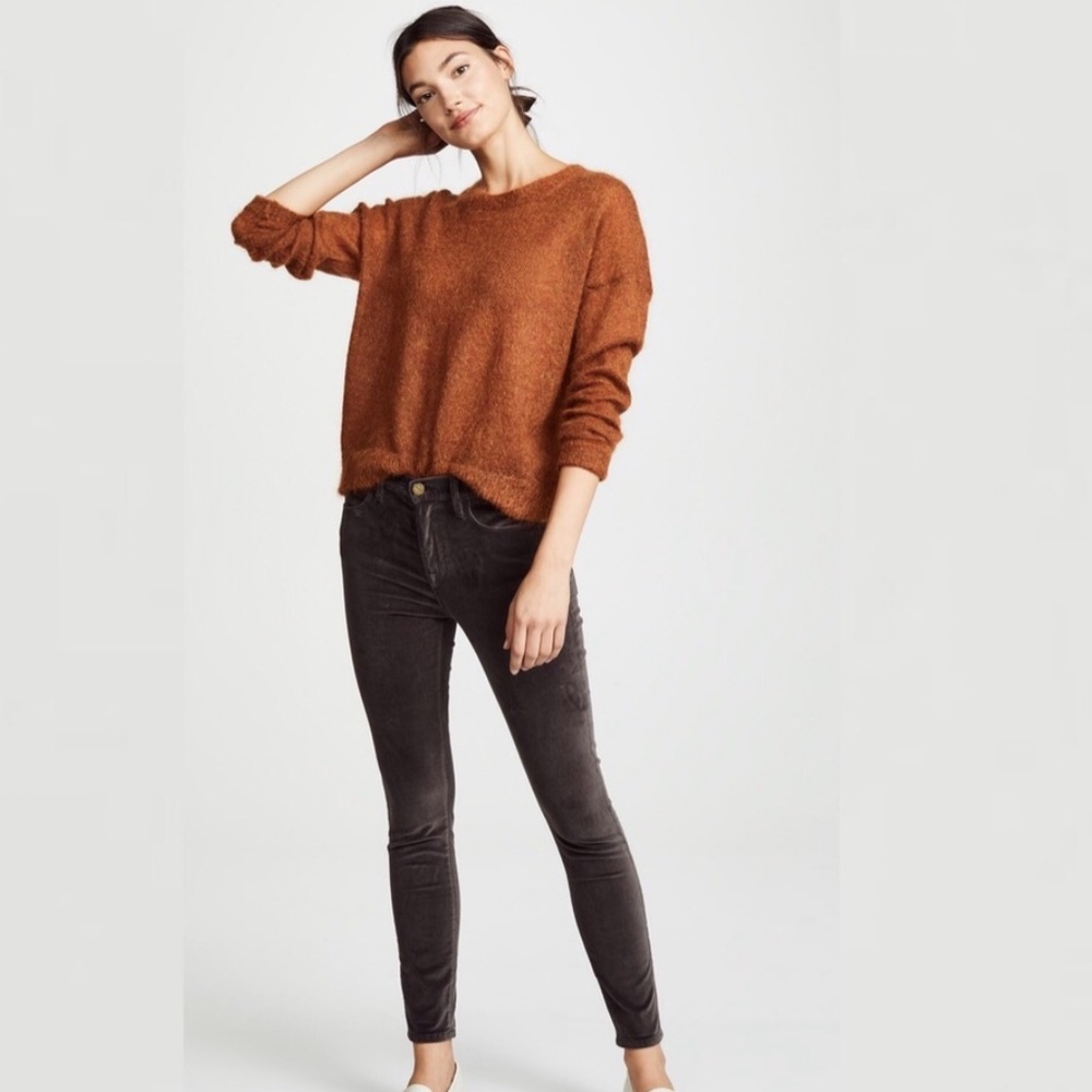 NWT FRAME Velveteen Le Skinny High Charcoal Jeans